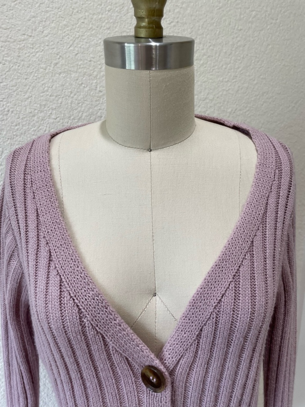 RSQ Lilac Ribbed Button-Front Cardigan - Picture 2 of 4